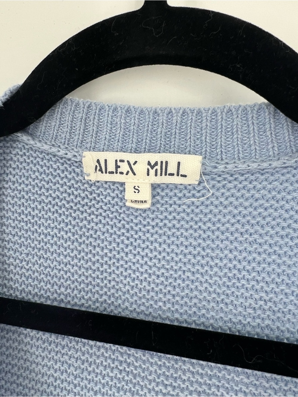 Alex Mill Elle Sweater Cardigan Hydrangea Blue Linen Cotton Knit Short Sleeve S - Picture 5 of 6